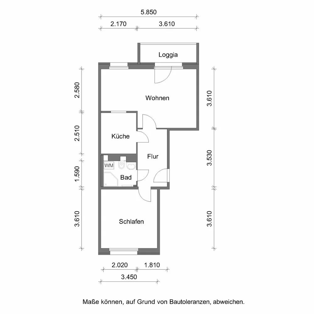 2 Zimmer Wohnung mit 50 m² in Zwickau – Bild 2