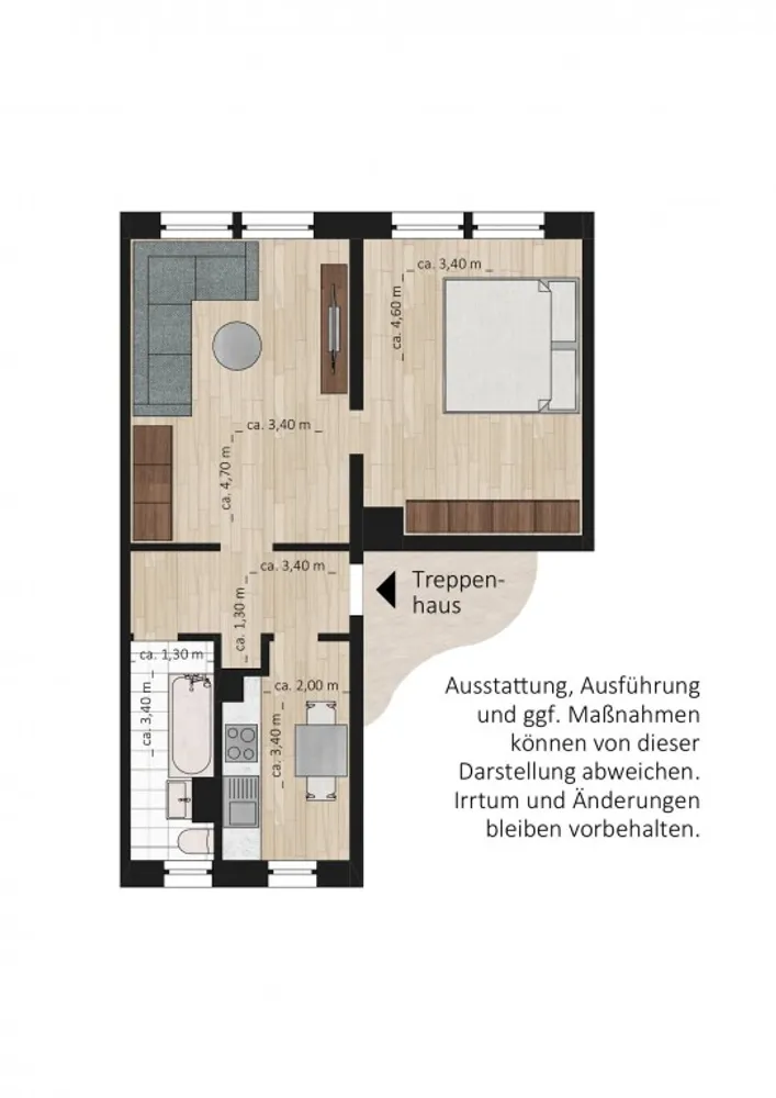 2 Zimmer Wohnung mit 46 m² in Dessau-Roßlau – Bild 2