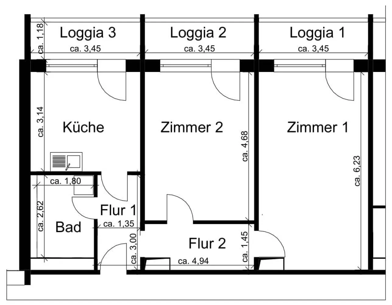 2 Zimmer Wohnung mit 68 m² in Cottbus – Bild 2