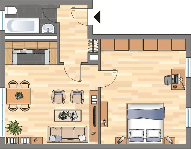 3 Zimmer Wohnung mit 38 m² in Oberhausen – Bild 2
