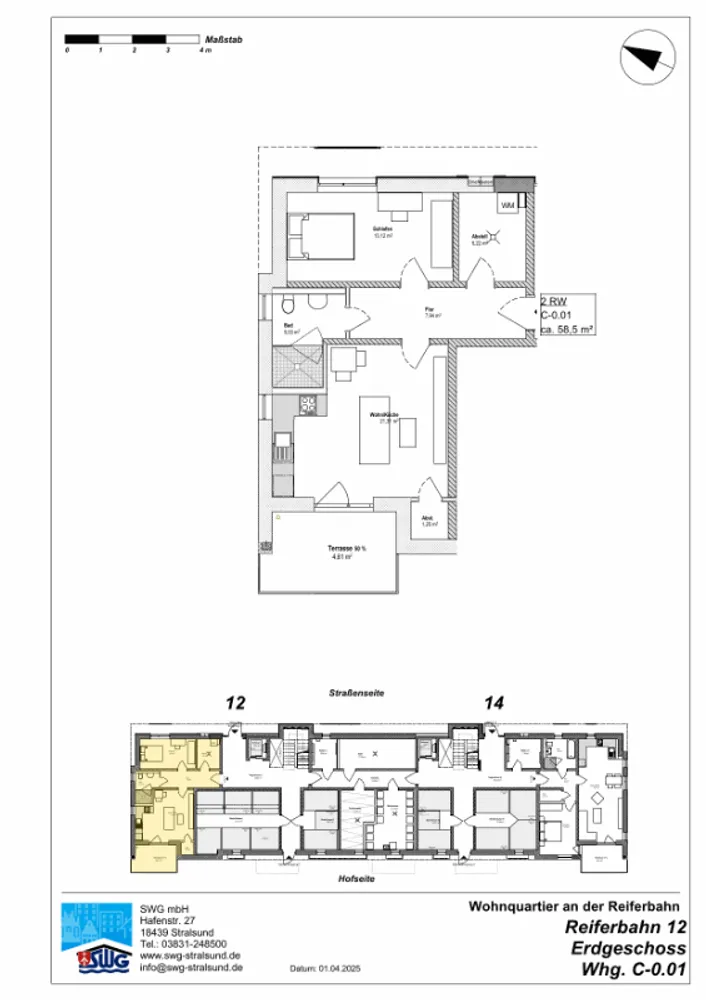 2 Zimmer Wohnung mit 59 m² in Stralsund – Bild 12