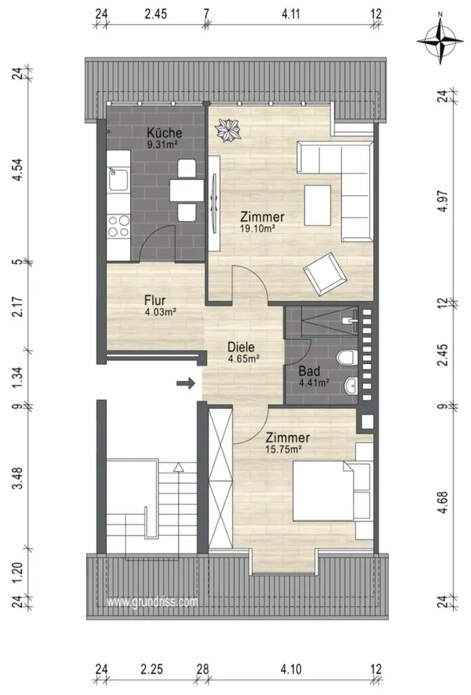 2 Zimmer Wohnung mit 59 m² in Bremen – Bild 7