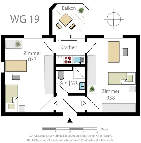 1 Zimmer Wohnung mit 21 m² in Bielefeld – Bild 2