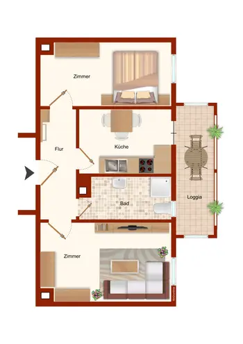 2 Zimmer Wohnung mit 51 m² in Leipzig – Bild 2