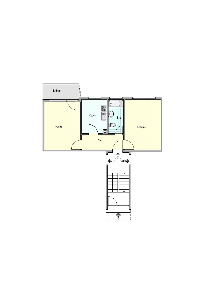 2 Zimmer Wohnung mit 55 m² in Esslingen am Neckar – Bild 2
