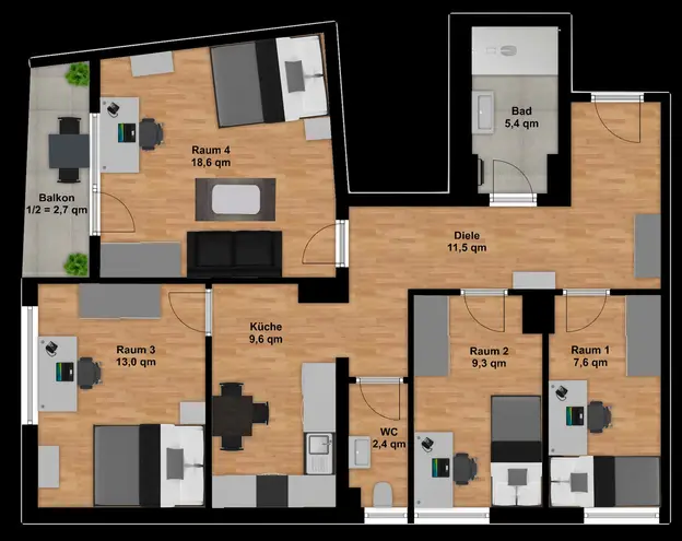 WG-Zimmer mit 24 m² in München – Bild 2