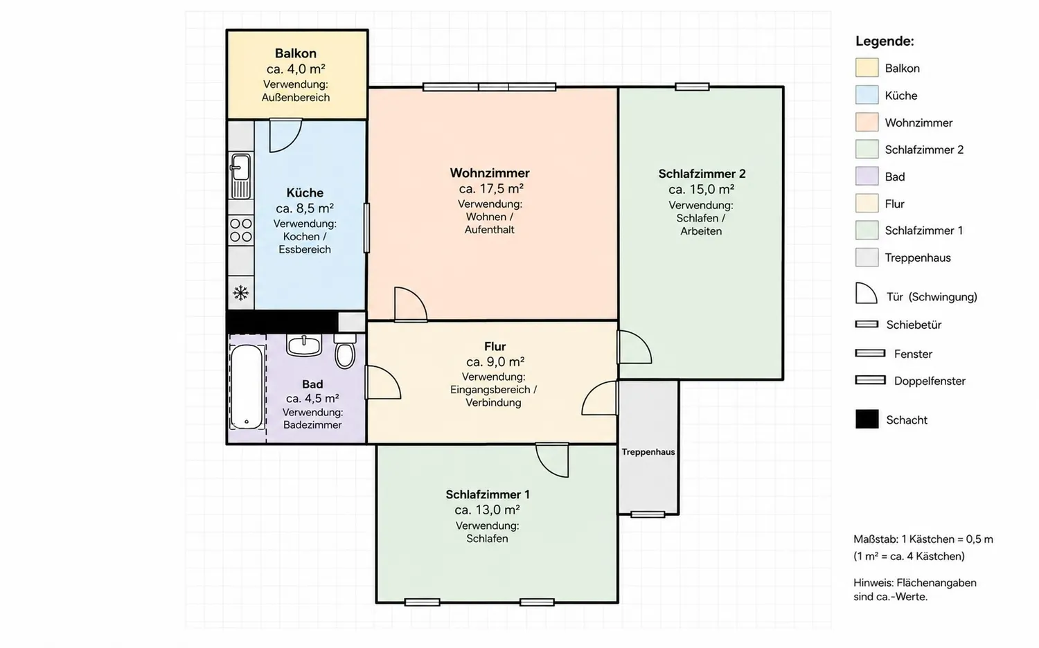 3 Zimmer Wohnung mit 59 m² in Rostock – Bild 2