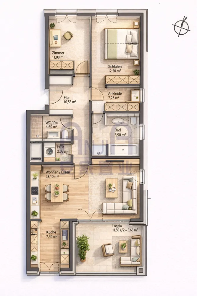 3 Zimmer Wohnung mit 98 m² in Frankfurt am Main – Bild 12