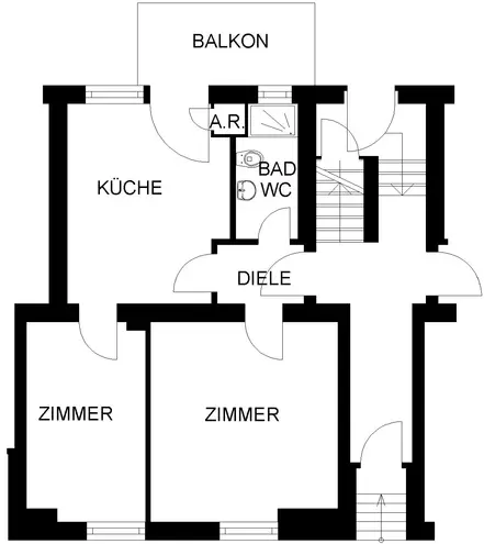 2 Zimmer Wohnung mit 47 m² in Hagen – Bild 2