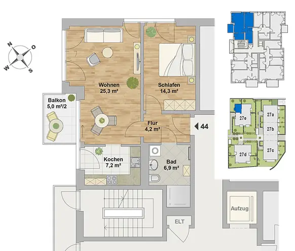2 Zimmer Wohnung mit 60 m² in Dresden – Bild 3