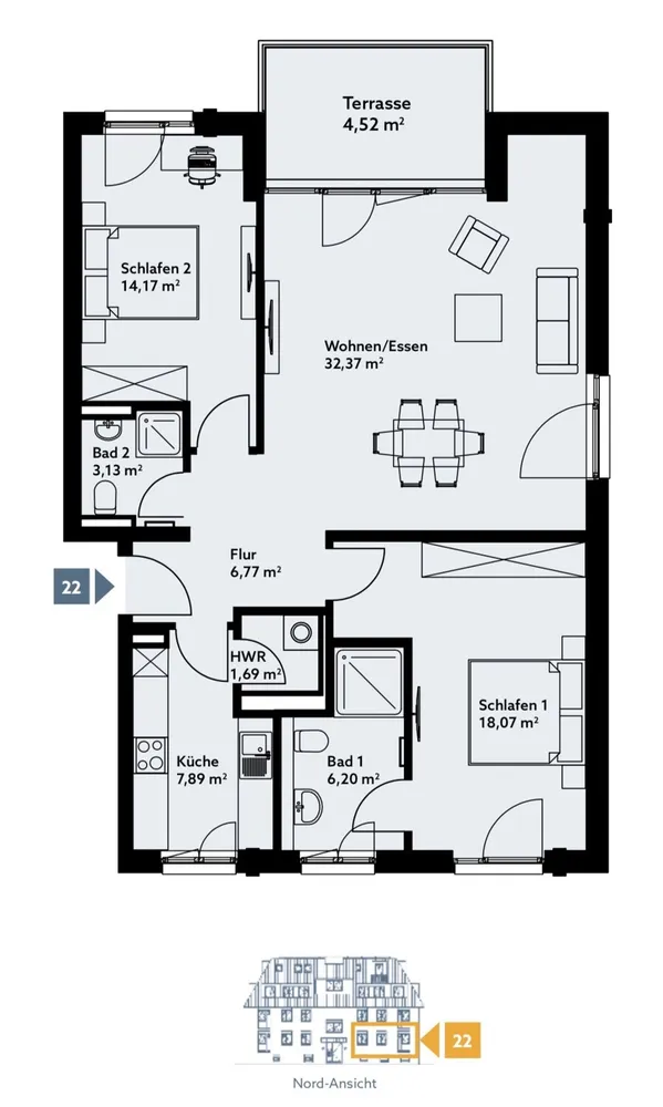 3 Zimmer Wohnung mit 95 m² in Bremen – Bild 4