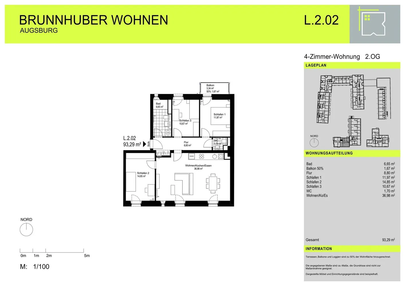 4 Zimmer Wohnung mit 93 m² in Augsburg – Bild 1