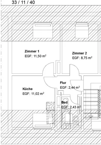 2 Zimmer Wohnung mit 37 m² in Kassel – Bild 2