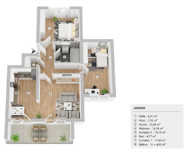 3 Zimmer Wohnung mit 69 m² in Chemnitz – Bild 4