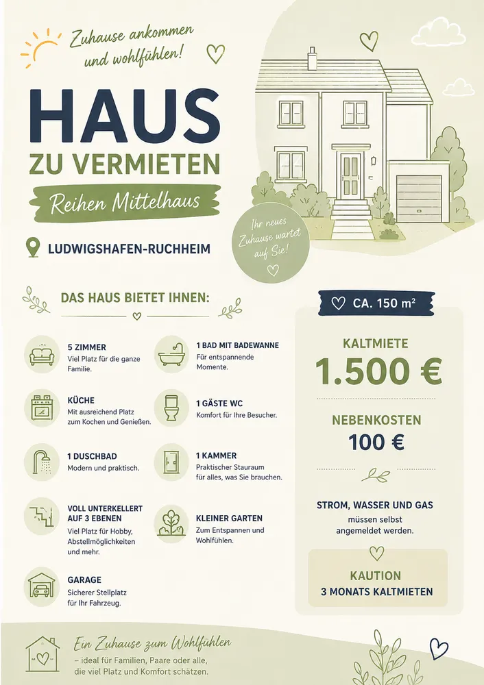 5 Zimmer Haus mit 150 m² in Ludwigshafen am Rhein – Bild 1