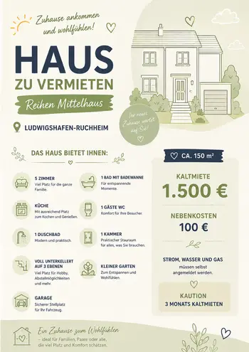 5 Zimmer Haus mit 150 m² in Ludwigshafen am Rhein – Bild 1