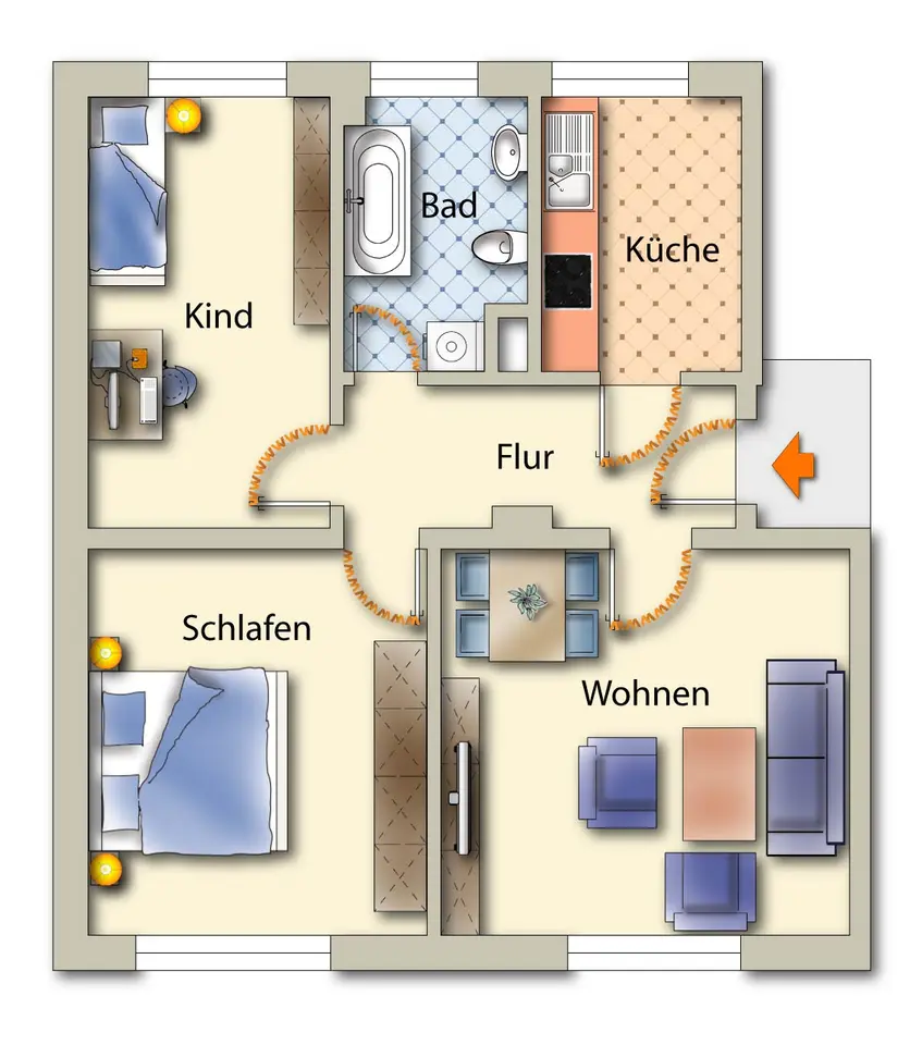 3 Zimmer Wohnung mit 64 m² in Freiberg – Bild 4