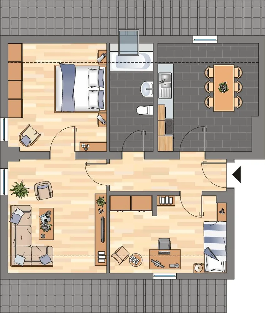 3 Zimmer Wohnung mit 65 m² in Oberhausen – Bild 2