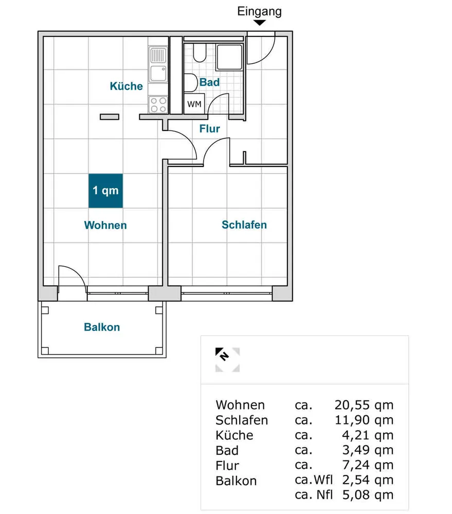 2 Zimmer Wohnung mit 51 m² in Dresden – Bild 2