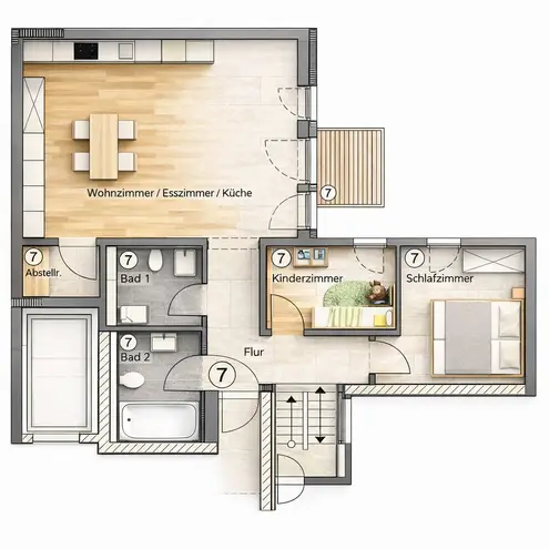 3 Zimmer Wohnung mit 69 m² in Frankfurt am Main – Bild 3