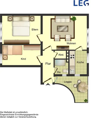 3 Zimmer Wohnung mit 62 m² in Duisburg – Bild 2