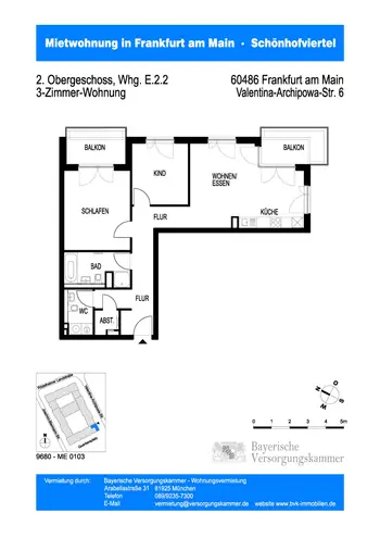3 Zimmer Wohnung mit 86 m² in Frankfurt am Main – Bild 2