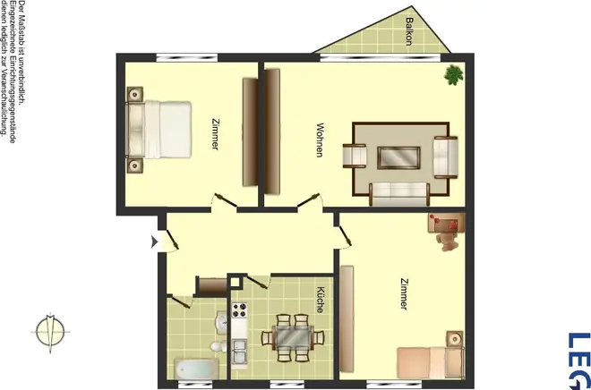 3 Zimmer Wohnung mit 59 m² in Hamm – Bild 2