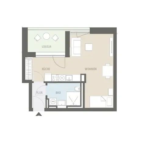 1 Zimmer Wohnung mit 41 m² in Hannover – Bild 2