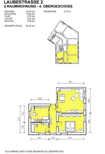 2 Zimmer Wohnung mit 64 m² in Dresden – Bild 2