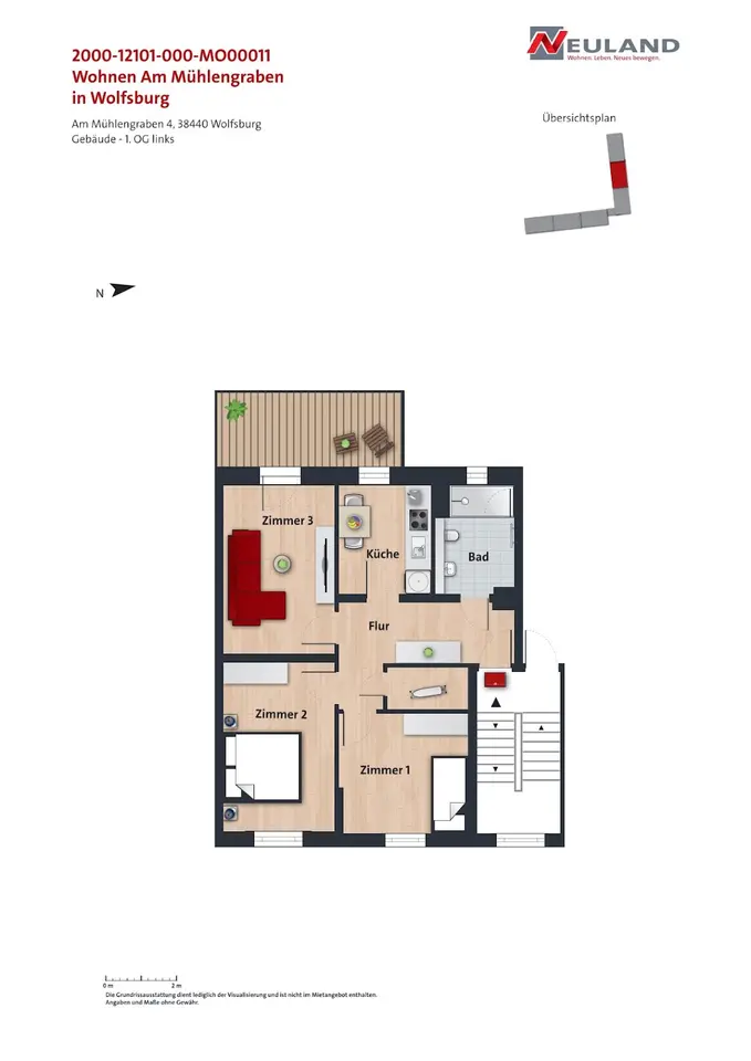 3 Zimmer Wohnung mit 69 m² in Wolfsburg – Bild 4