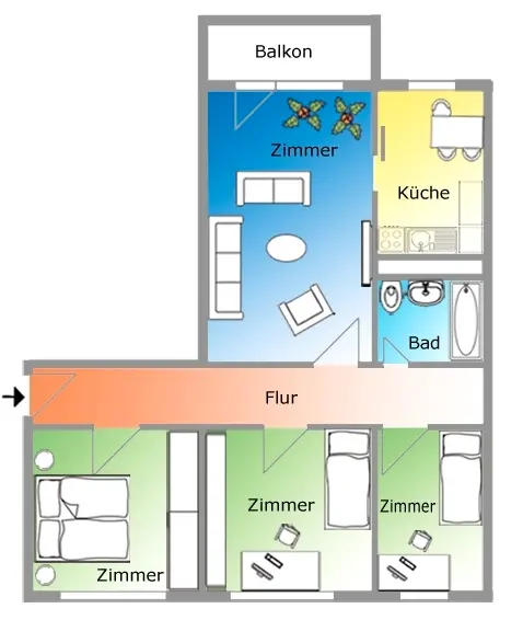 4 Zimmer Wohnung mit 69 m² in Schwerin – Bild 9