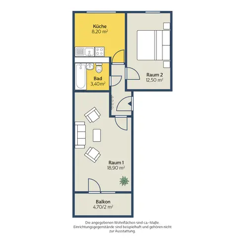 2 Zimmer Wohnung mit 48 m² in Leipzig – Bild 2