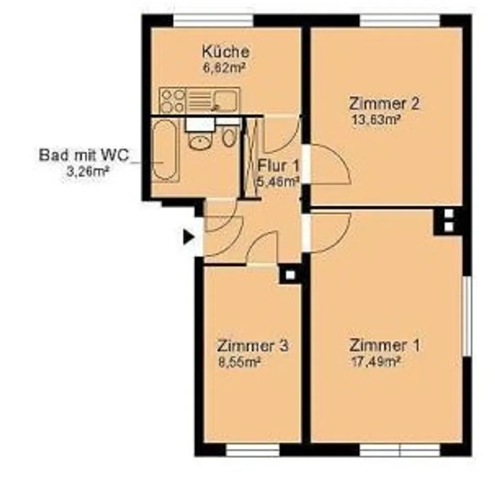 3 Zimmer Wohnung mit 53 m² in Neubrandenburg – Bild 12