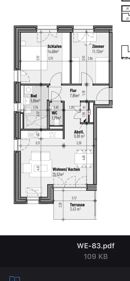3 Zimmer Wohnung mit 71 m² in Greven – Bild 9