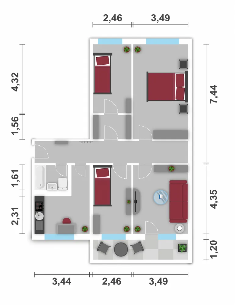 4 Zimmer Wohnung mit 90 m² in Stendal – Bild 2