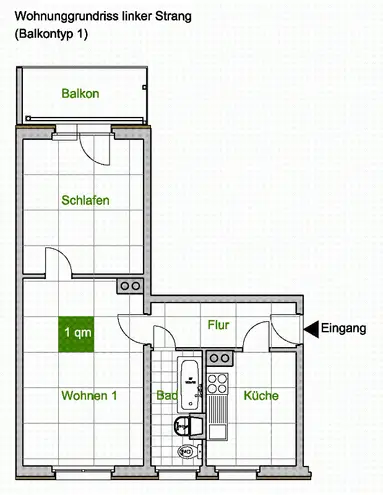 2 Zimmer Wohnung mit 51 m² in Dresden – Bild 2