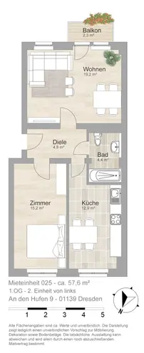 2 Zimmer Wohnung mit 58 m² in Dresden – Bild 11