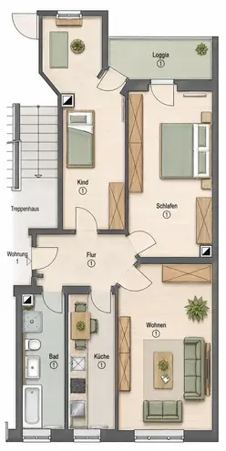3 Zimmer Wohnung mit 74 m² in Leipzig – Bild 2