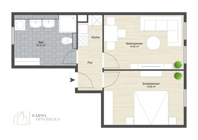 2 Zimmer Wohnung mit 45 m² in Wiesbaden – Bild 6