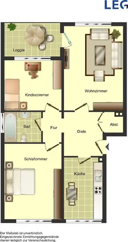 3 Zimmer Wohnung mit 66 m² in Duisburg – Bild 2