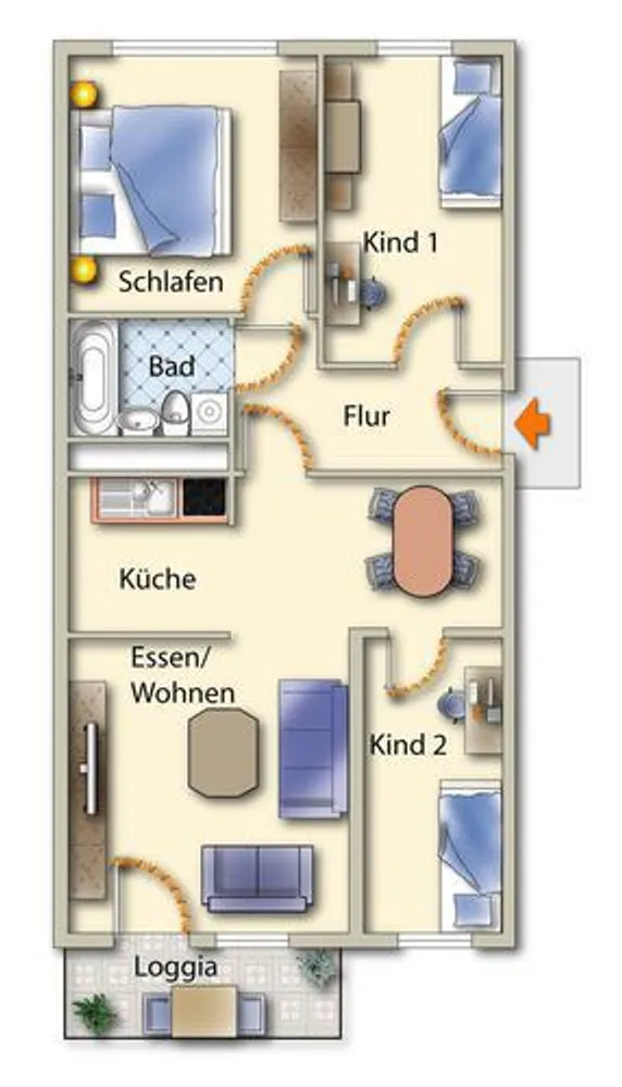 4 Zimmer Wohnung mit 69 m² in Freiberg – Bild 3