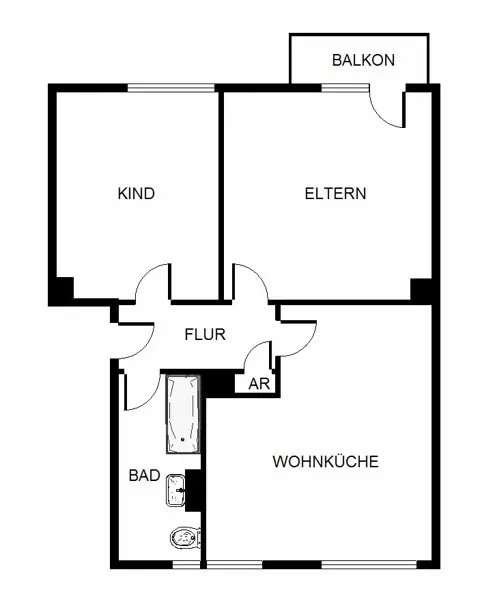 2 Zimmer Wohnung mit 58 m² in Ludwigshafen – Bild 1
