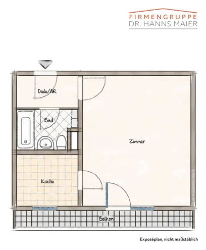 1 Zimmer Wohnung mit 37 m² in München – Bild 2