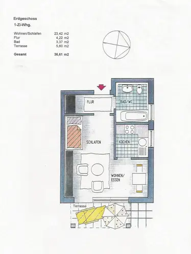 1 Zimmer Wohnung mit 37 m² in Dresden – Bild 2