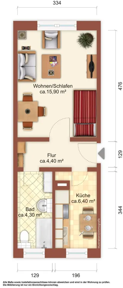 Studio mit 31 m² in Löbau – Bild 4