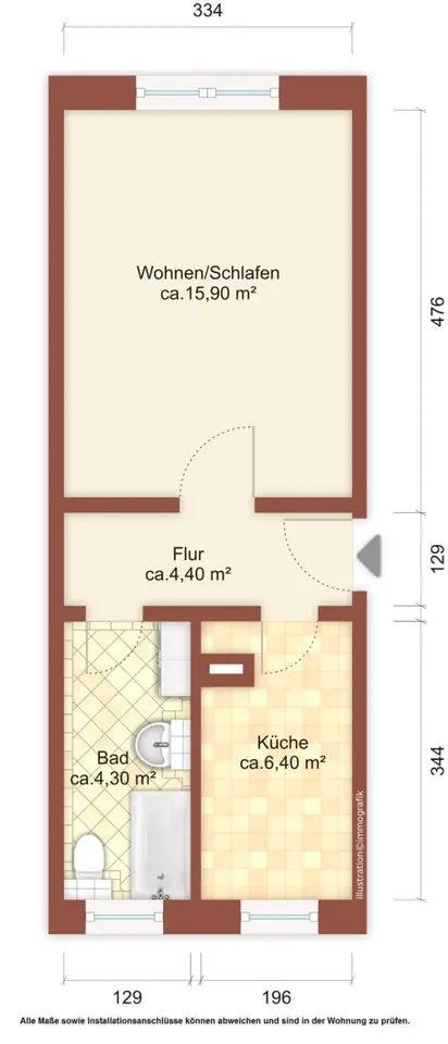 Studio mit 31 m² in Löbau – Bild 5