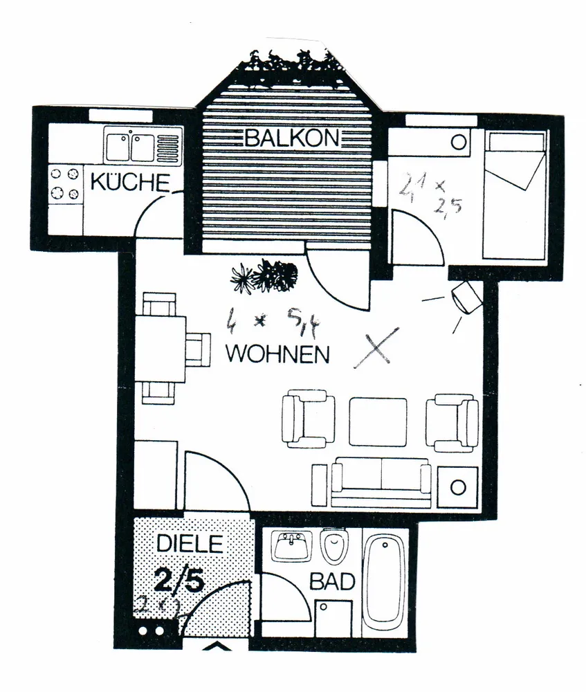 2 Zimmer Wohnung mit 40 m² in Ludwigsburg – Bild 2