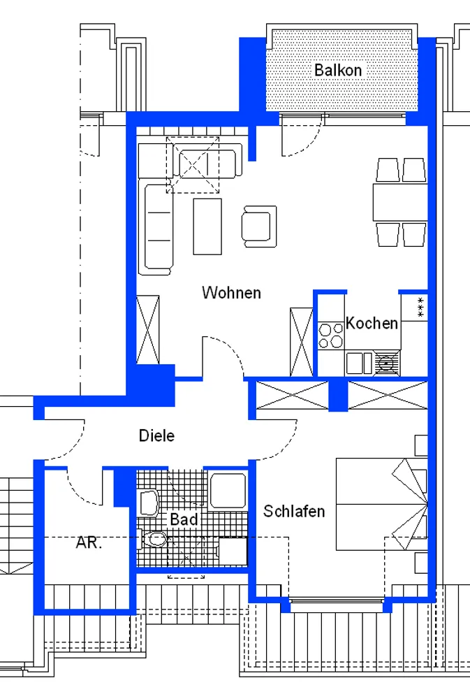 2 Zimmer Wohnung mit 62 m² in Bielefeld – Bild 2