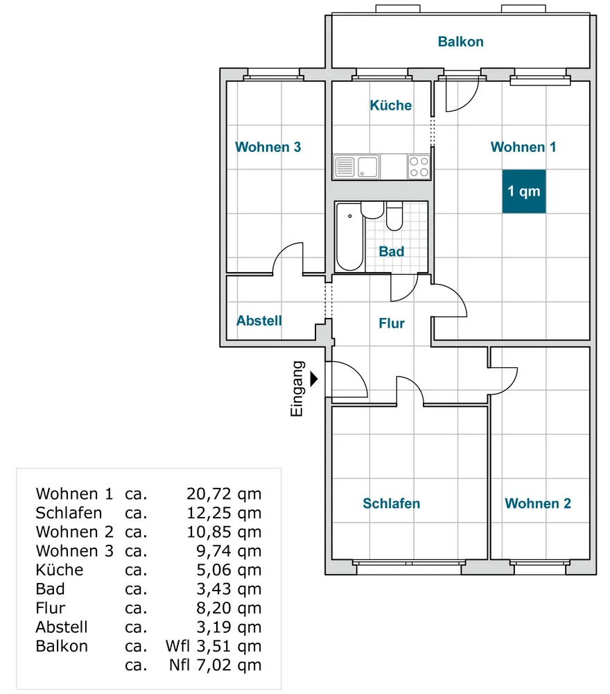 4 Zimmer Wohnung mit 77 m² in Dresden – Bild 2