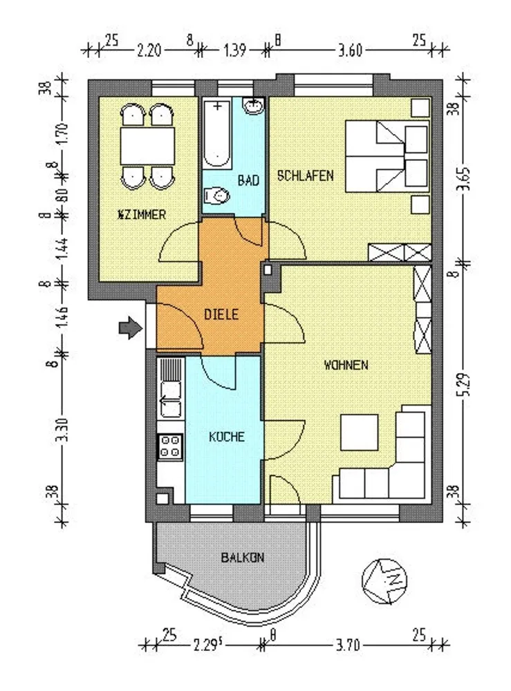 3 Zimmer Wohnung mit 58 m² in Berlin – Bild 2